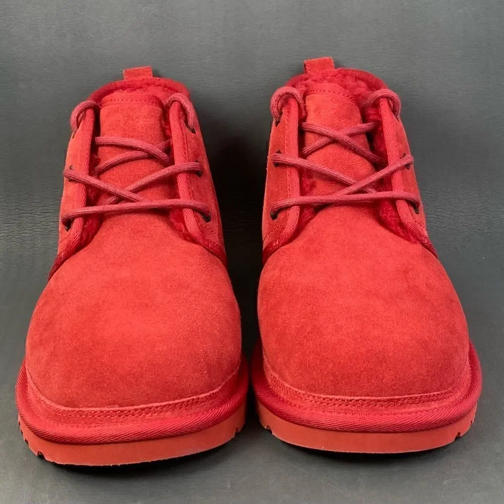 UGG Neumel Men Samba Red Suede Lace-up Wool Sockliner Chukka Boots shoes size